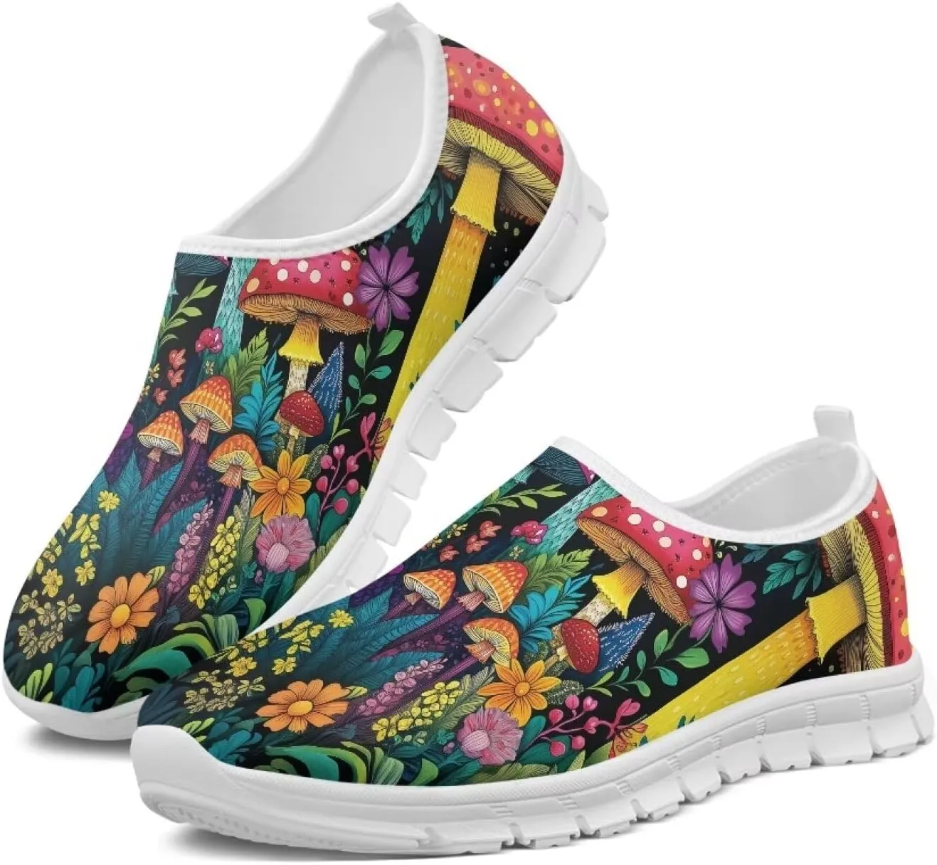 Women’s Canvas Shoes Low Top Fashion Sneakers Slip on Walking Shoe（White Sole）