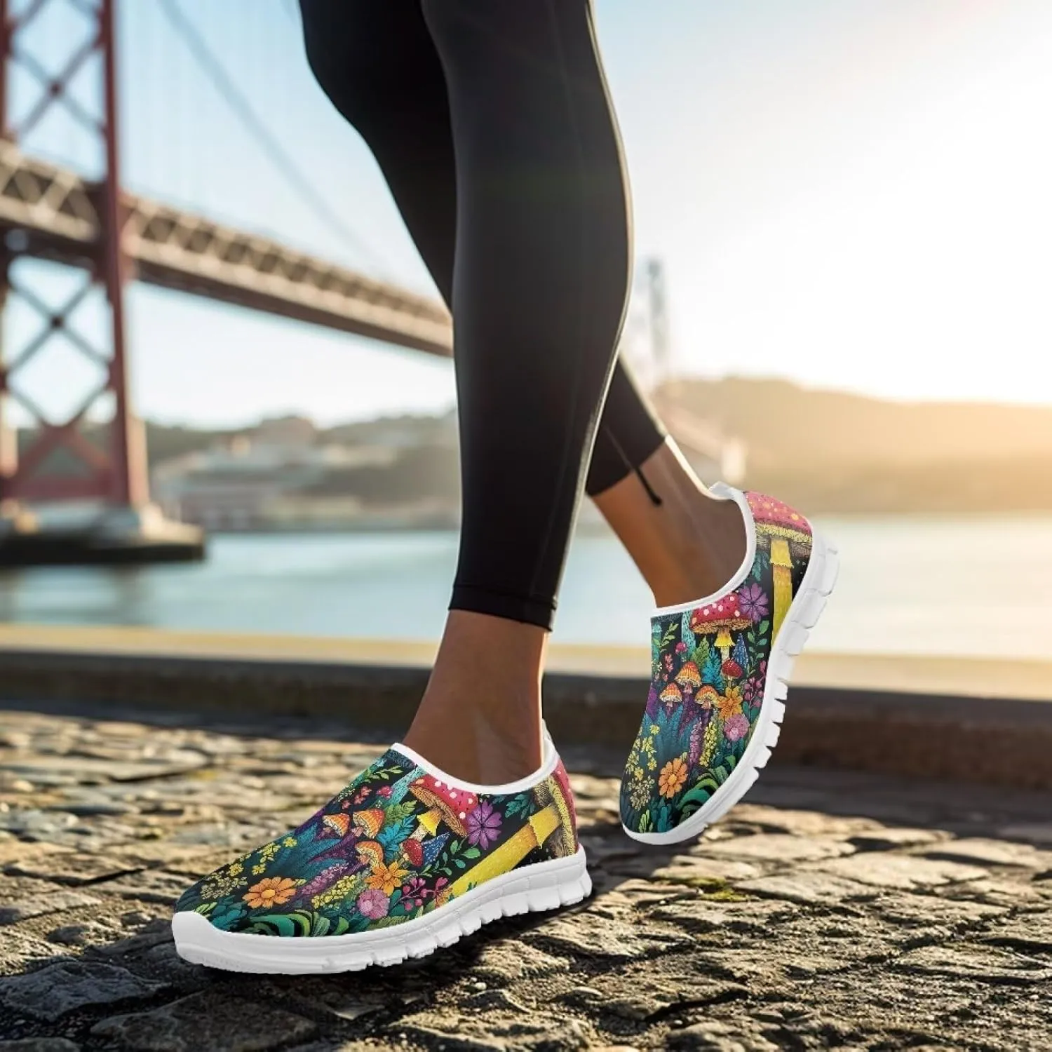Women’s Canvas Shoes Low Top Fashion Sneakers Slip on Walking Shoe（White Sole）