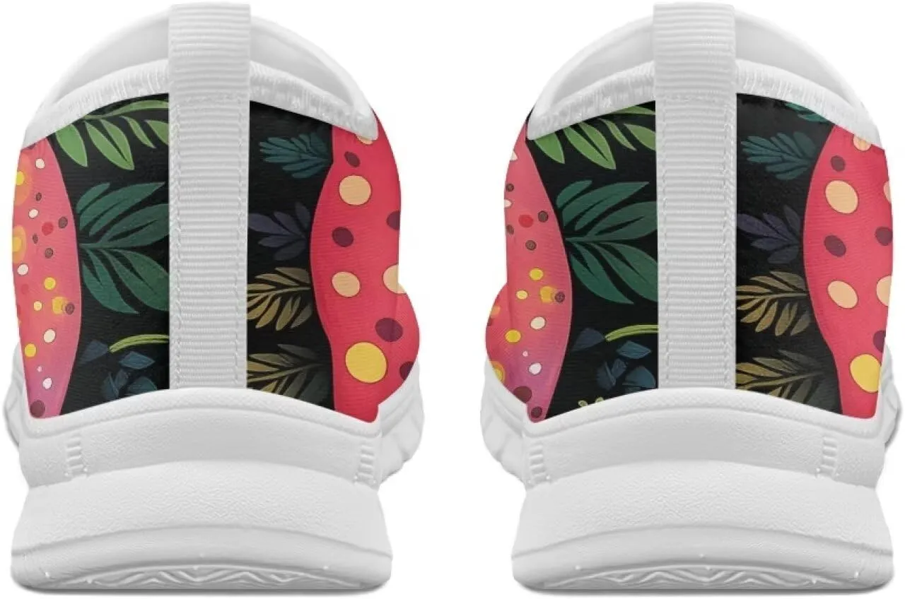 Women’s Canvas Shoes Low Top Fashion Sneakers Slip on Walking Shoe（White Sole）