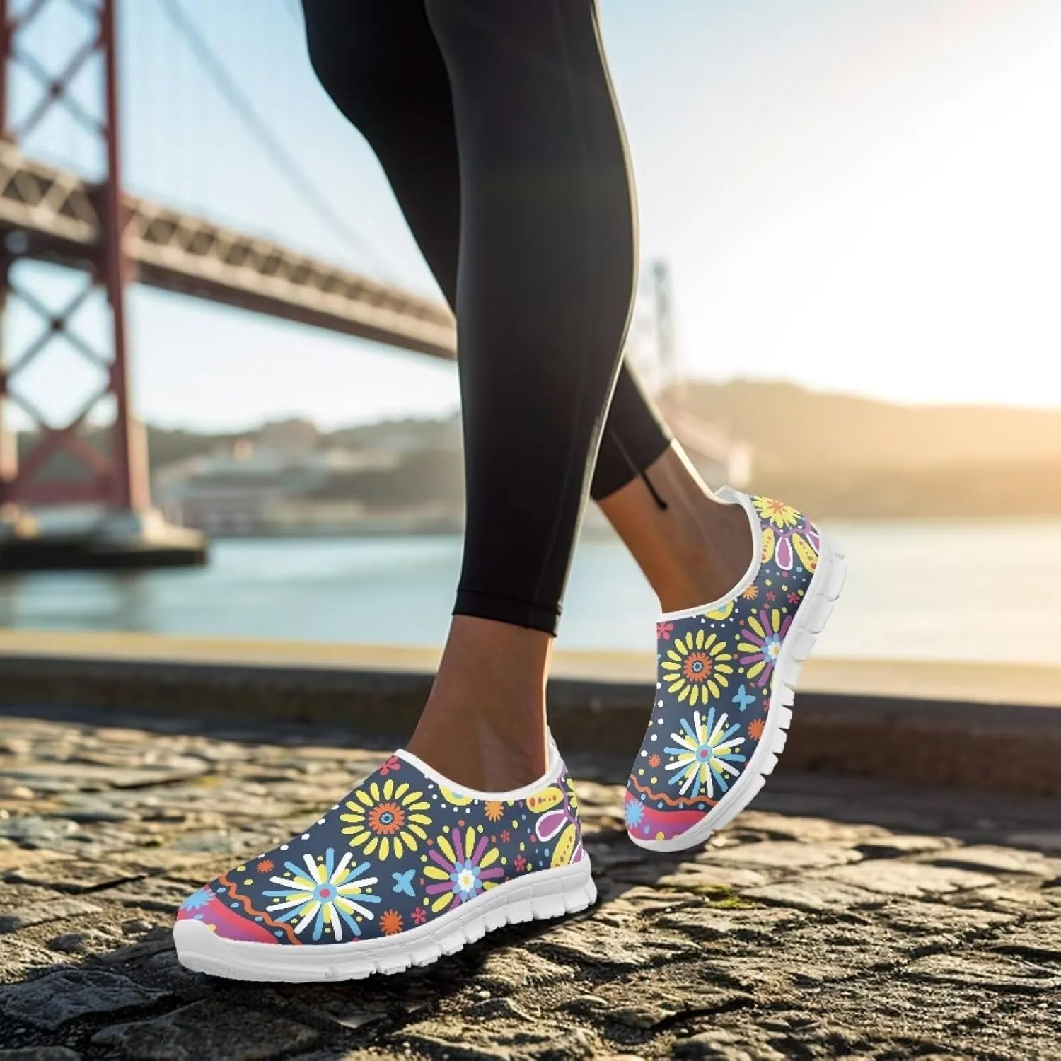 Women’s Canvas Shoes Low Top Fashion Sneakers Slip on Walking Shoe（White Sole）