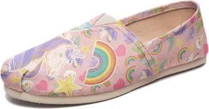 Women's Canvas Shoes Slip-on Ballet Flats Lightweight Loafers Pink Classic Casual Sneakers Comfort Walking Shoes for Lady