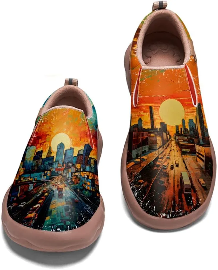 Women's Casual Loafers Lightweight Cozy Slip On Sneakers Art Painted Walking Travel Shoes