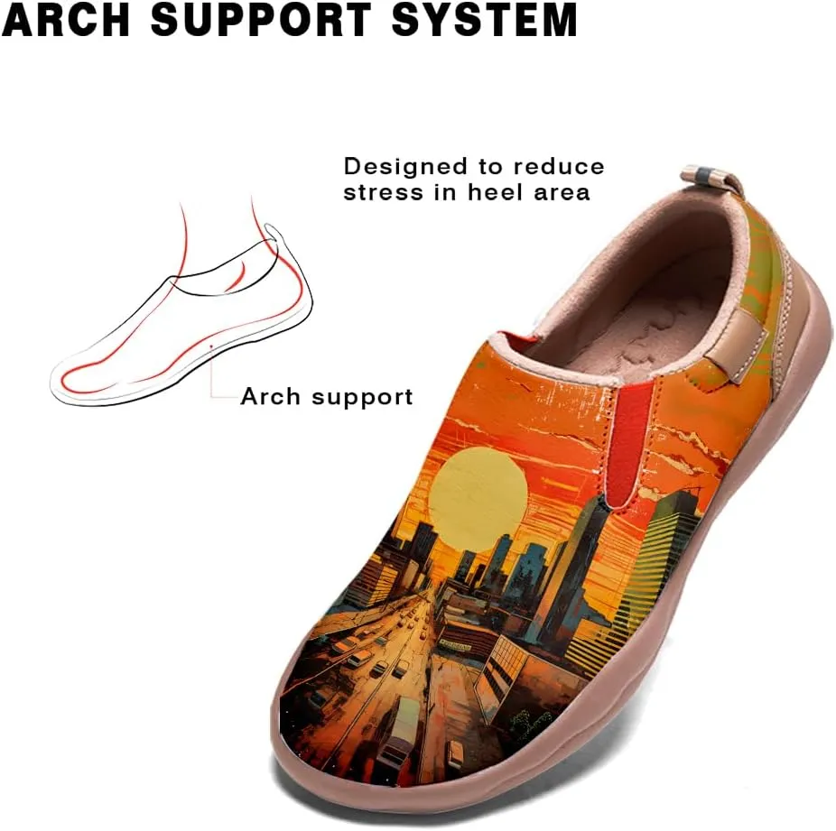 Women's Casual Loafers Lightweight Cozy Slip On Sneakers Art Painted Walking Travel Shoes