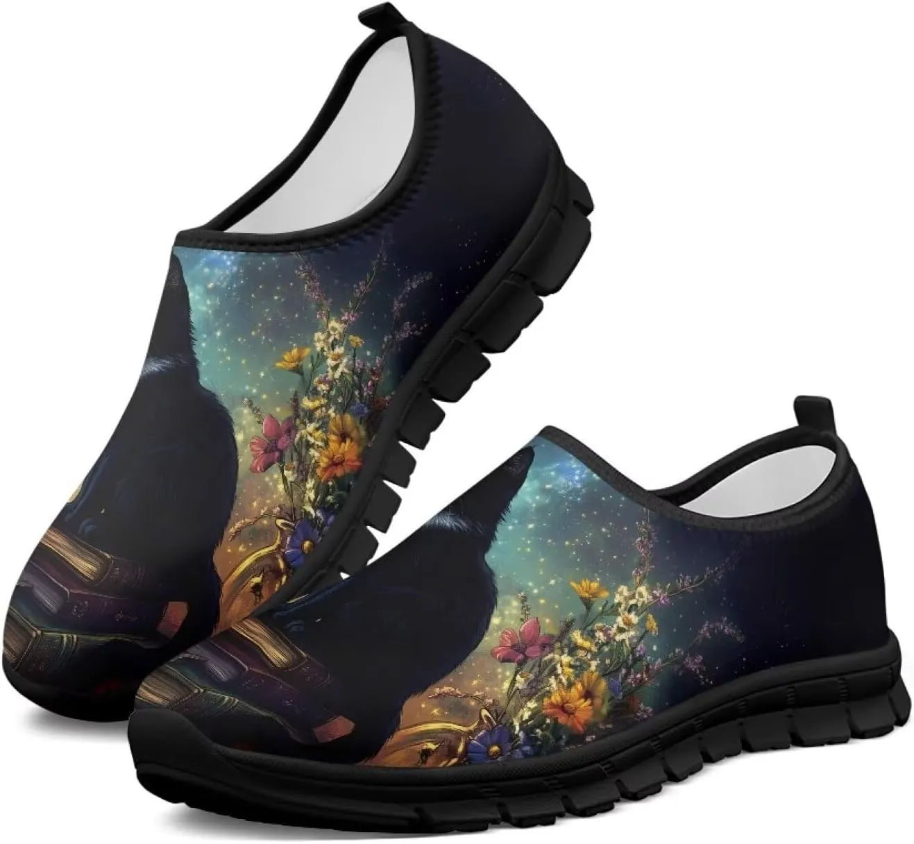 Women’s Casual Shoes Canvas Shoes Low Top Fashion Sneakers Slip on Walking Shoe（Black Sole）