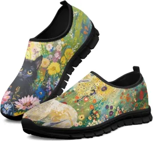 Women’s Casual Shoes Canvas Shoes Low Top Fashion Sneakers Slip on Walking Shoe（Black Sole）