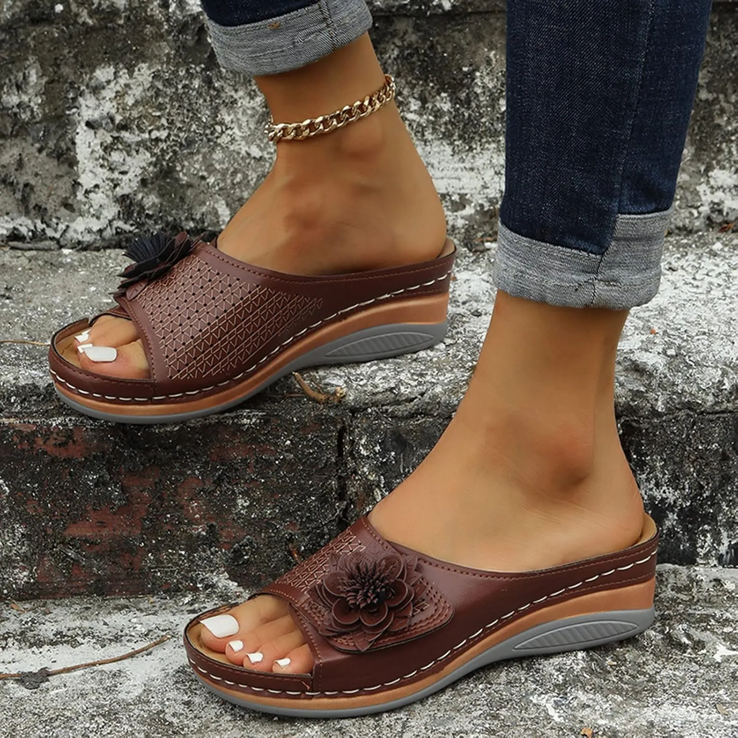 Womens Flip Flops with Arch Support Womens Flip Flops Size 8 Orthopedic Women Closed Toe Shoes Brown Leather Sandals Women Comfortable Brown Sandals Women Comfortable Nude Sandals Women