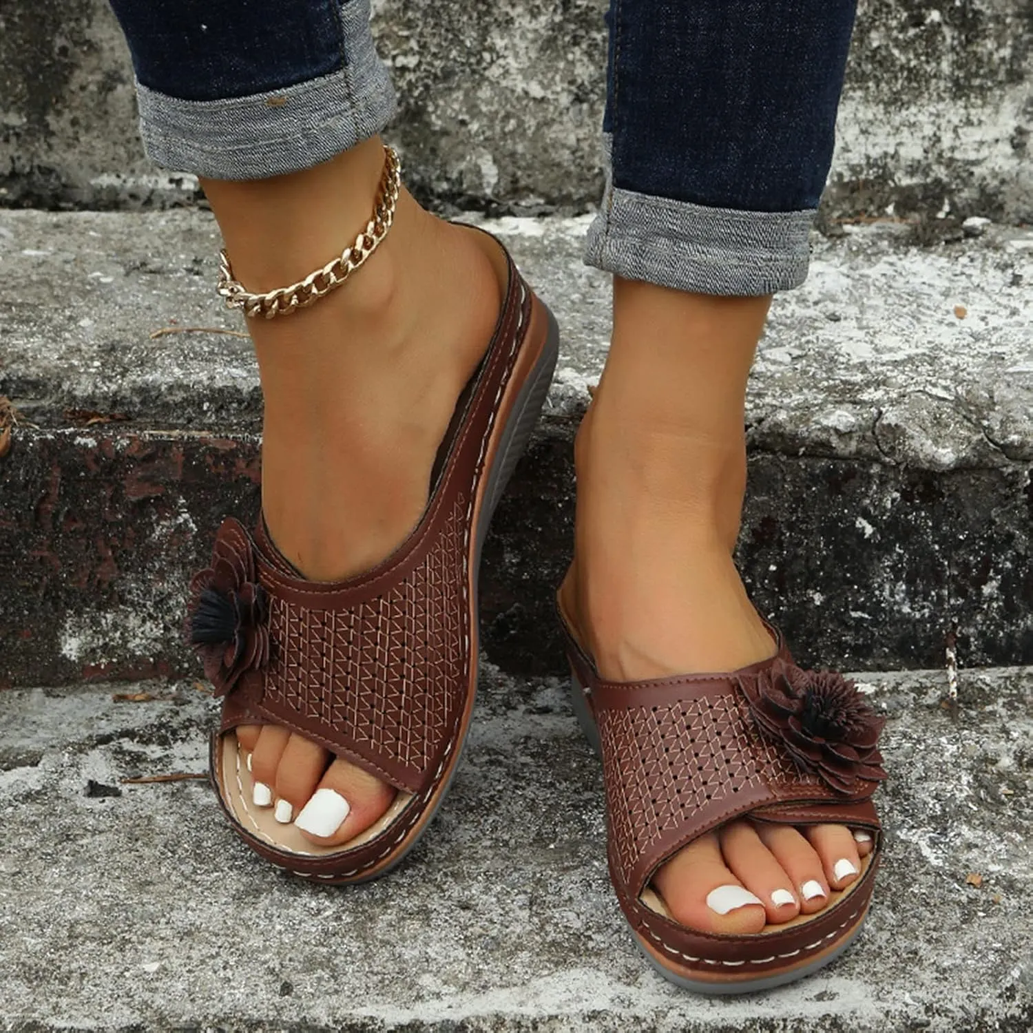 Womens Flip Flops with Arch Support Womens Flip Flops Size 8 Orthopedic Women Closed Toe Shoes Brown Leather Sandals Women Comfortable Brown Sandals Women Comfortable Nude Sandals Women