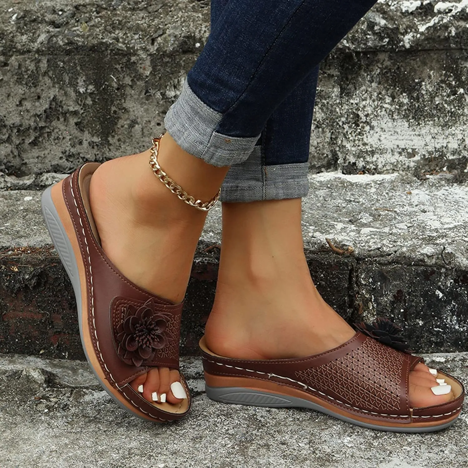 Womens Flip Flops with Arch Support Womens Flip Flops Size 8 Orthopedic Women Closed Toe Shoes Brown Leather Sandals Women Comfortable Brown Sandals Women Comfortable Nude Sandals Women