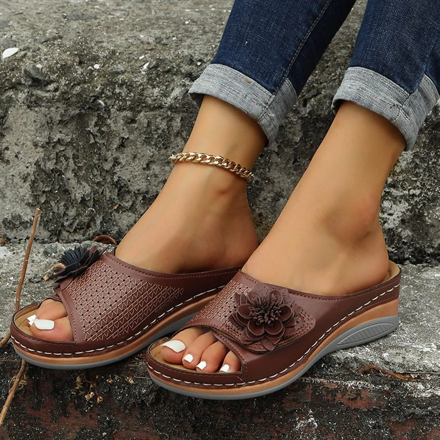 Womens Flip Flops with Arch Support Womens Flip Flops Size 8 Orthopedic Women Closed Toe Shoes Brown Leather Sandals Women Comfortable Brown Sandals Women Comfortable Nude Sandals Women