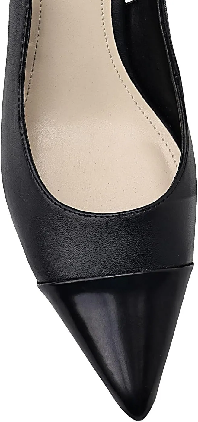 Women's Kitten Heel Slingback Pointed Closed Toe Pumps Dress Shoes for Women Low Stiletto Heels for Women Comfy Dressy Heels