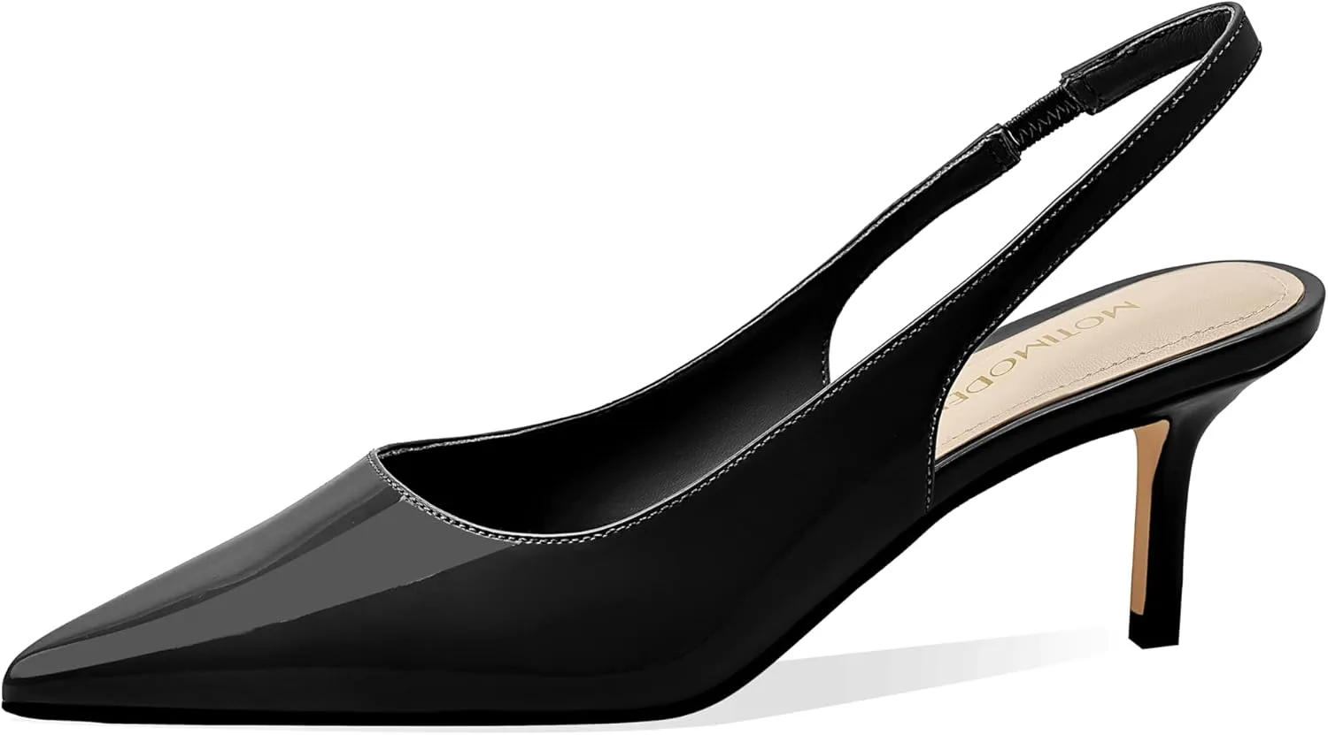 Women's Kitten Heel Slingback Pointed Closed Toe Pumps Dress Shoes for Women Low Stiletto Heels for Women Comfy Dressy Heels
