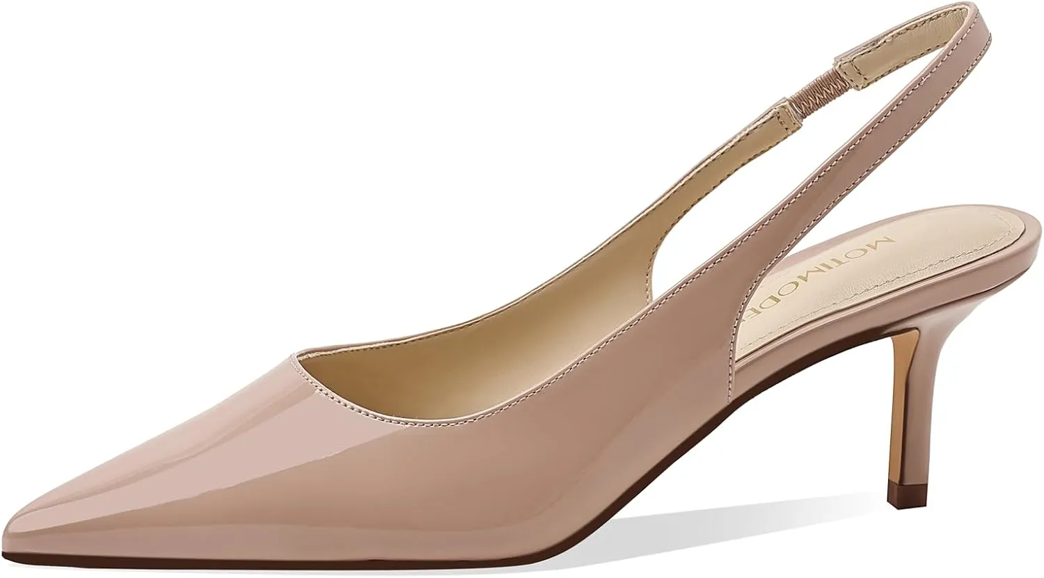 Women's Kitten Heel Slingback Pointed Closed Toe Pumps Dress Shoes for Women Low Stiletto Heels for Women Comfy Dressy Heels
