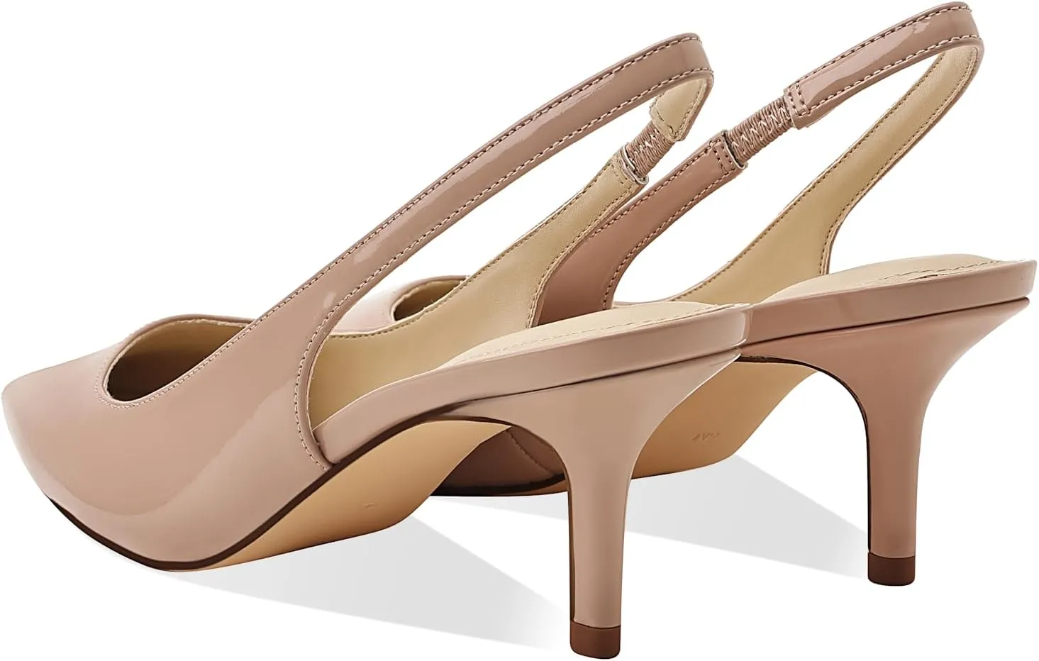 Women's Kitten Heel Slingback Pointed Closed Toe Pumps Dress Shoes for Women Low Stiletto Heels for Women Comfy Dressy Heels
