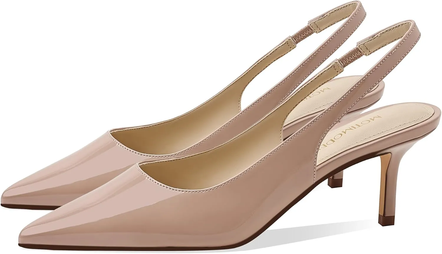 Women's Kitten Heel Slingback Pointed Closed Toe Pumps Dress Shoes for Women Low Stiletto Heels for Women Comfy Dressy Heels