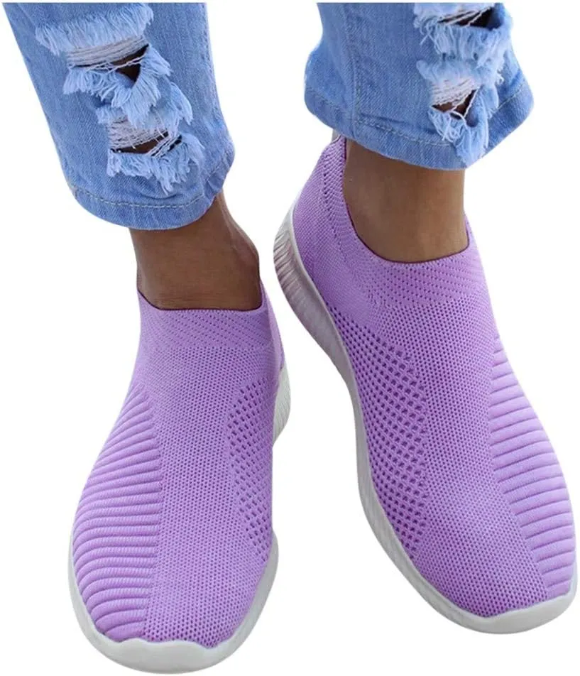 Women's Lightweight Slip On Walking Running Shoes Slip On Shoes Women Sports Casual Shoes for Fall Women's Fashion Sneakers Platform Tennis Shoe Trainers Shoe