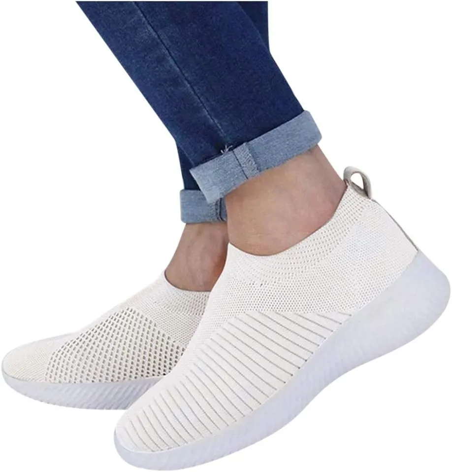Women's Lightweight Slip On Walking Running Shoes Slip On Shoes Women Sports Casual Shoes for Fall Women's Fashion Sneakers Platform Tennis Shoe Trainers Shoe