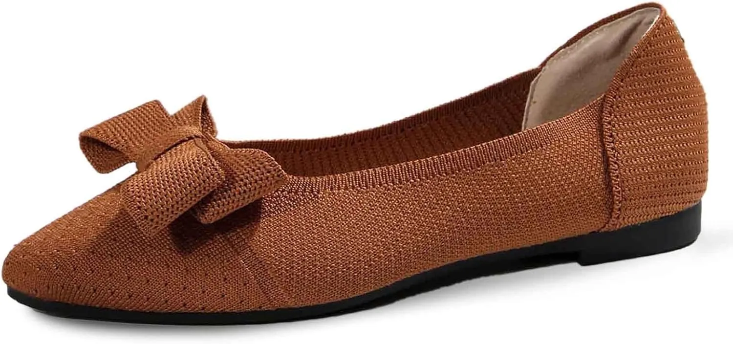 Women's Loafers Comfortable Slip-on Bowknot Walking Dressy Shoes with Arch Support Casual Shoe for Kids