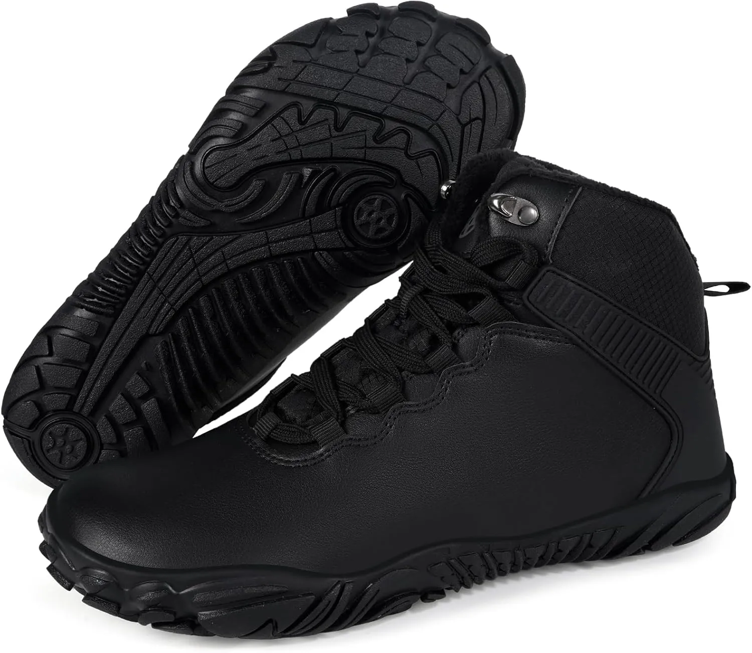 Womens Mens Barefoot Boots Shoes | Waterproof Winter Snow Boots | Warm Ankle Booties with Arch Support | Wide Width Work Hiking Boots | Zero Drop Sole |