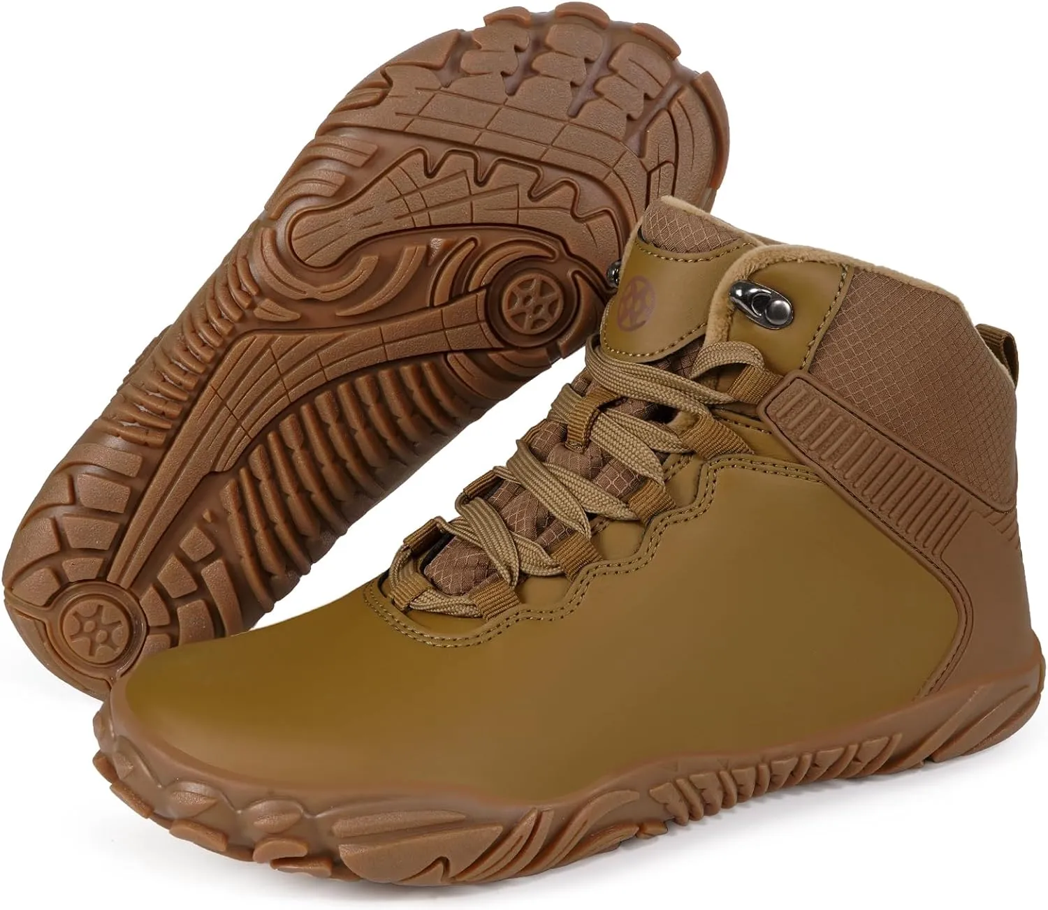 Womens Mens Barefoot Boots Shoes | Waterproof Winter Snow Boots | Warm Ankle Booties with Arch Support | Wide Width Work Hiking Boots | Zero Drop Sole |