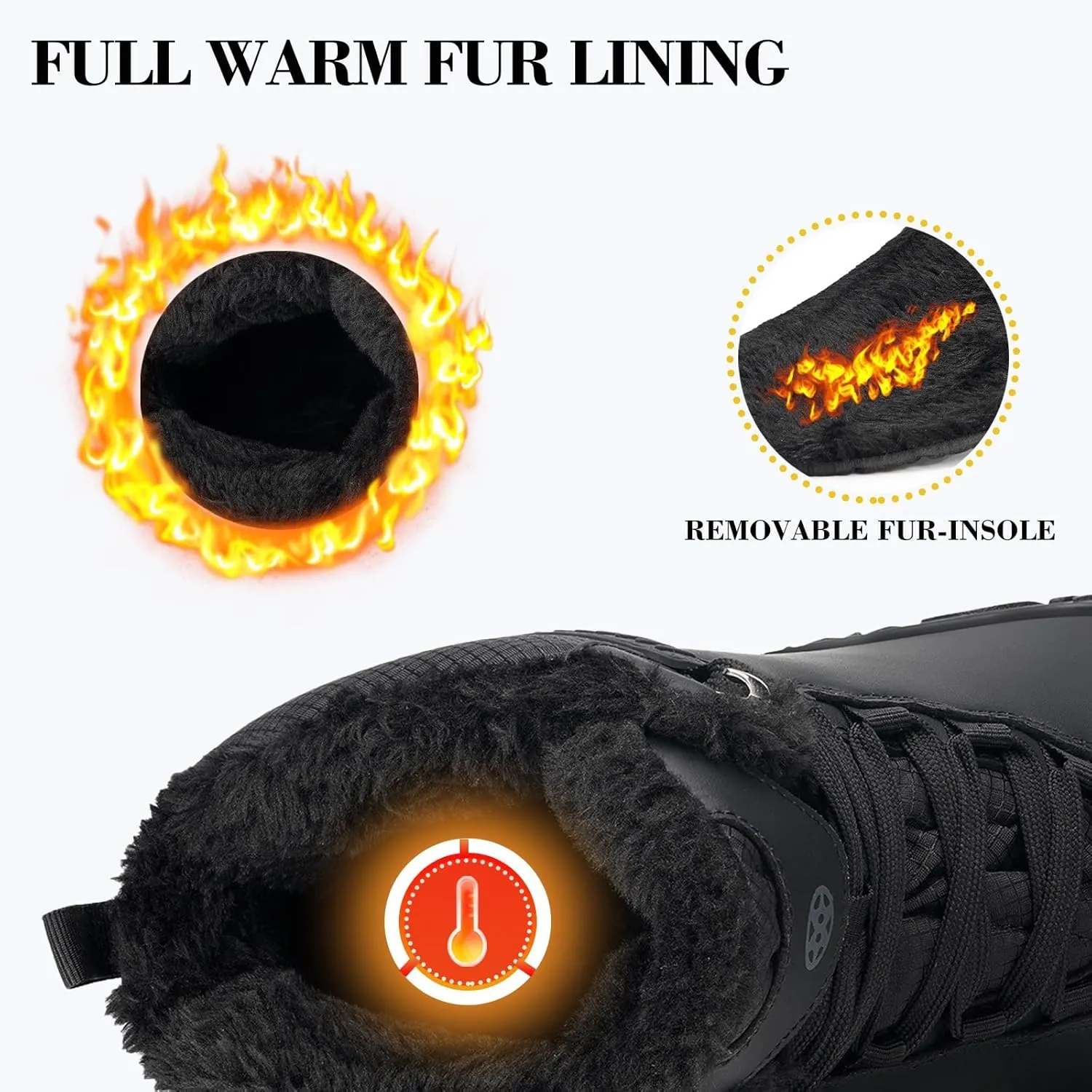 Womens Mens Barefoot Boots Shoes | Waterproof Winter Snow Boots | Warm Ankle Booties with Arch Support | Wide Width Work Hiking Boots | Zero Drop Sole |
