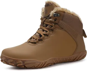 Womens Mens Barefoot Boots Shoes | Waterproof Winter Snow Boots | Warm Ankle Booties with Arch Support | Wide Width Work Hiking Boots | Zero Drop Sole |