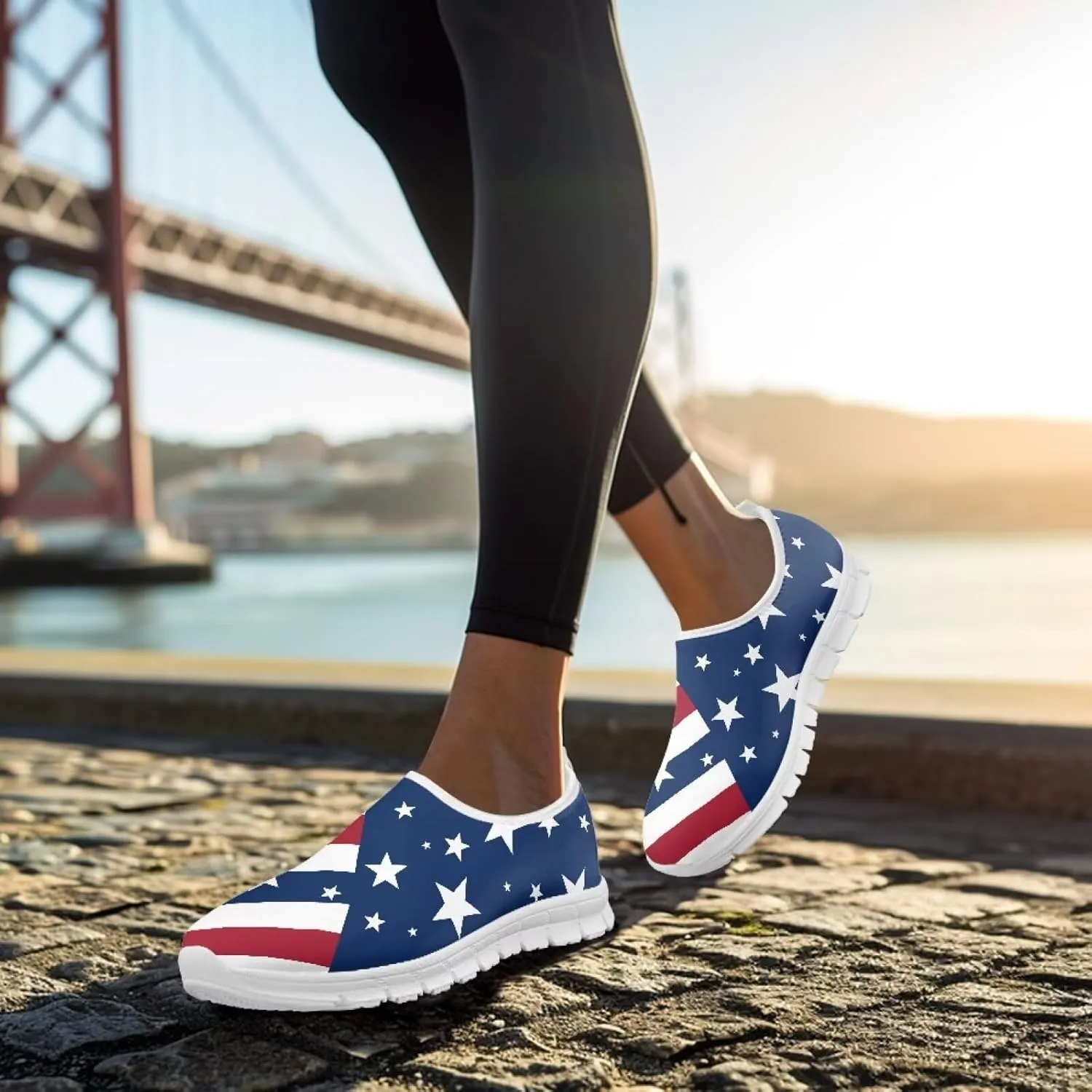 Women’s Outdoor Cycling Canvas Shoes Low Top Fashion Sneakers Slip on Walking Shoe（White Sole）