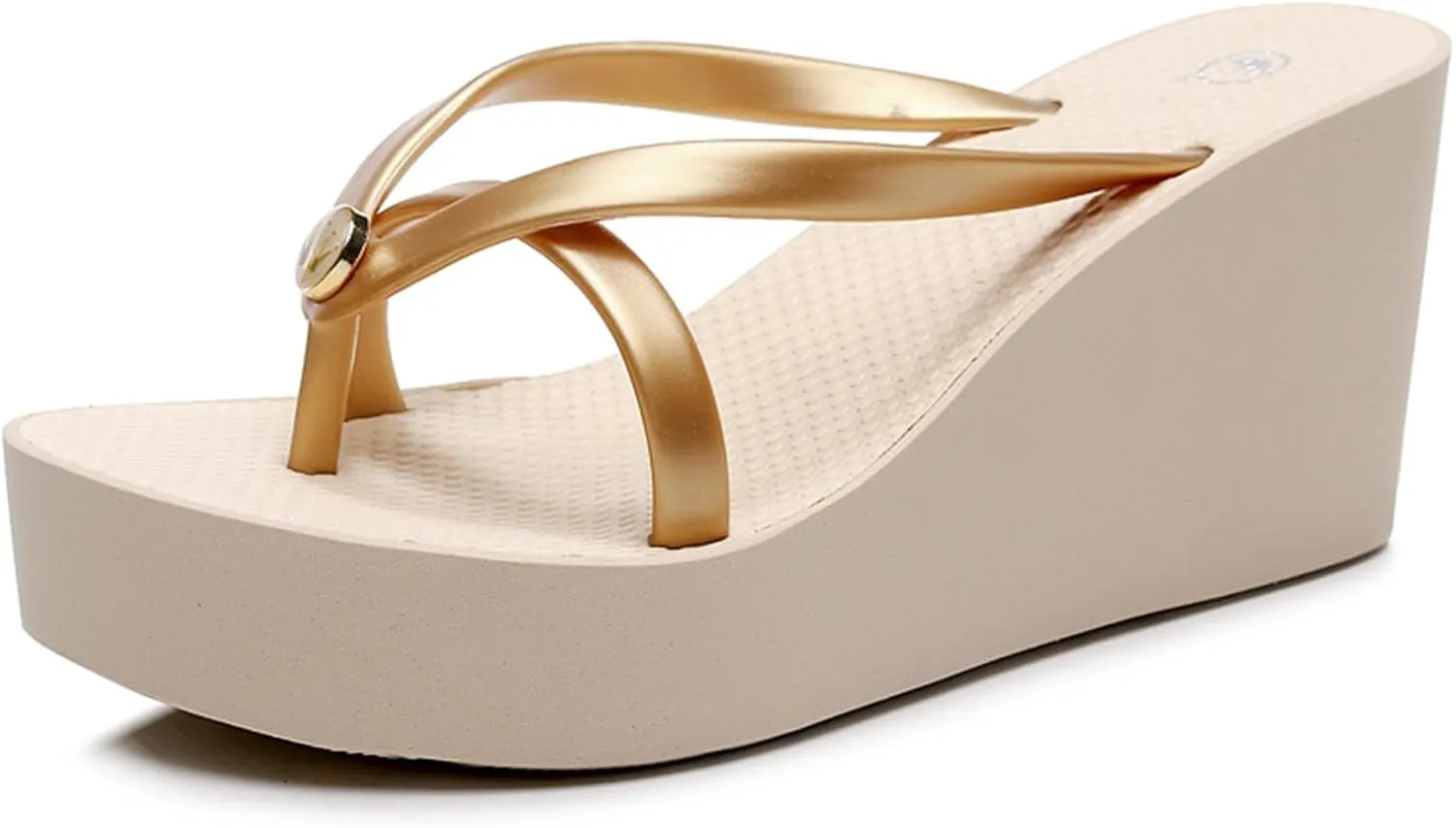 Women’s Platform Flip Flops Thong, Non-slip High Wedge Sandals, Summer Casual Beach Slides