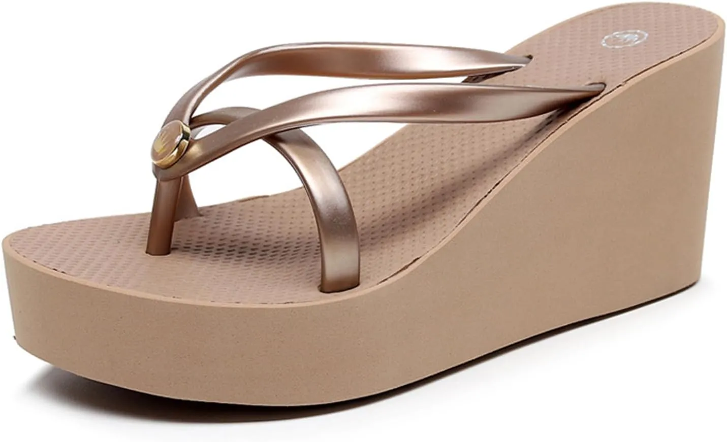 Women’s Platform Flip Flops Thong, Non-slip High Wedge Sandals, Summer Casual Beach Slides