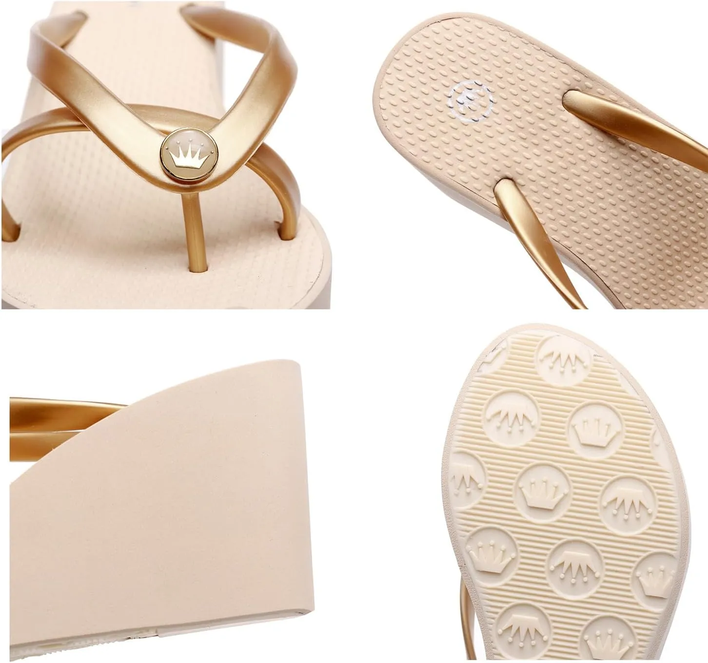 Women’s Platform Flip Flops Thong, Non-slip High Wedge Sandals, Summer Casual Beach Slides