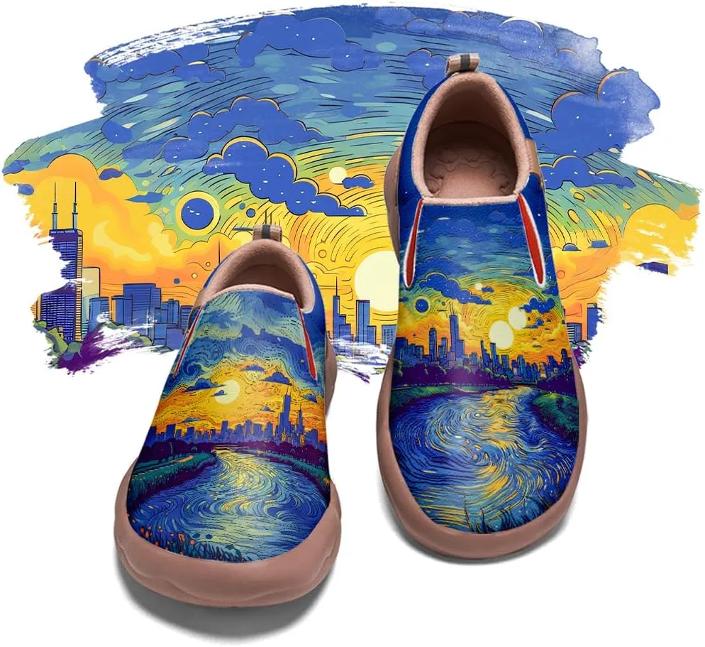 Women's Slip On Casual Loafers Lightweight Comfort Shoes Art Painted Travel Walking Sneakers