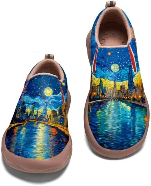 Women's Slip On Casual Loafers Lightweight Comfort Shoes Art Painted Travel Walking Sneakers