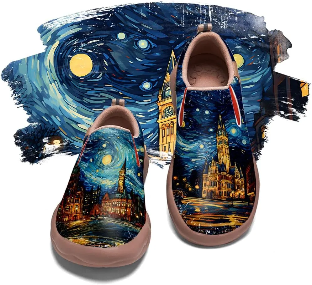 Women's Slip On Loafers Lightweight Comfort Casual Shoes Art Painted Walking Sneakers