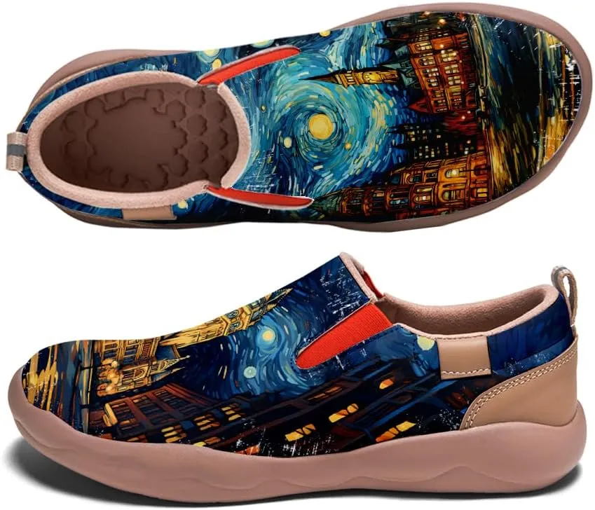 Women's Slip On Loafers Lightweight Comfort Casual Shoes Art Painted Walking Sneakers