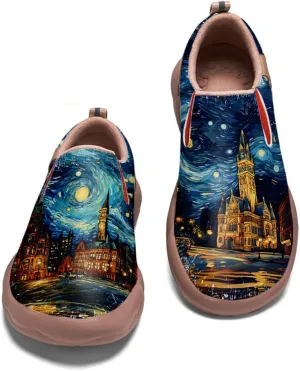 Women's Slip On Loafers Lightweight Comfort Casual Shoes Art Painted Walking Sneakers