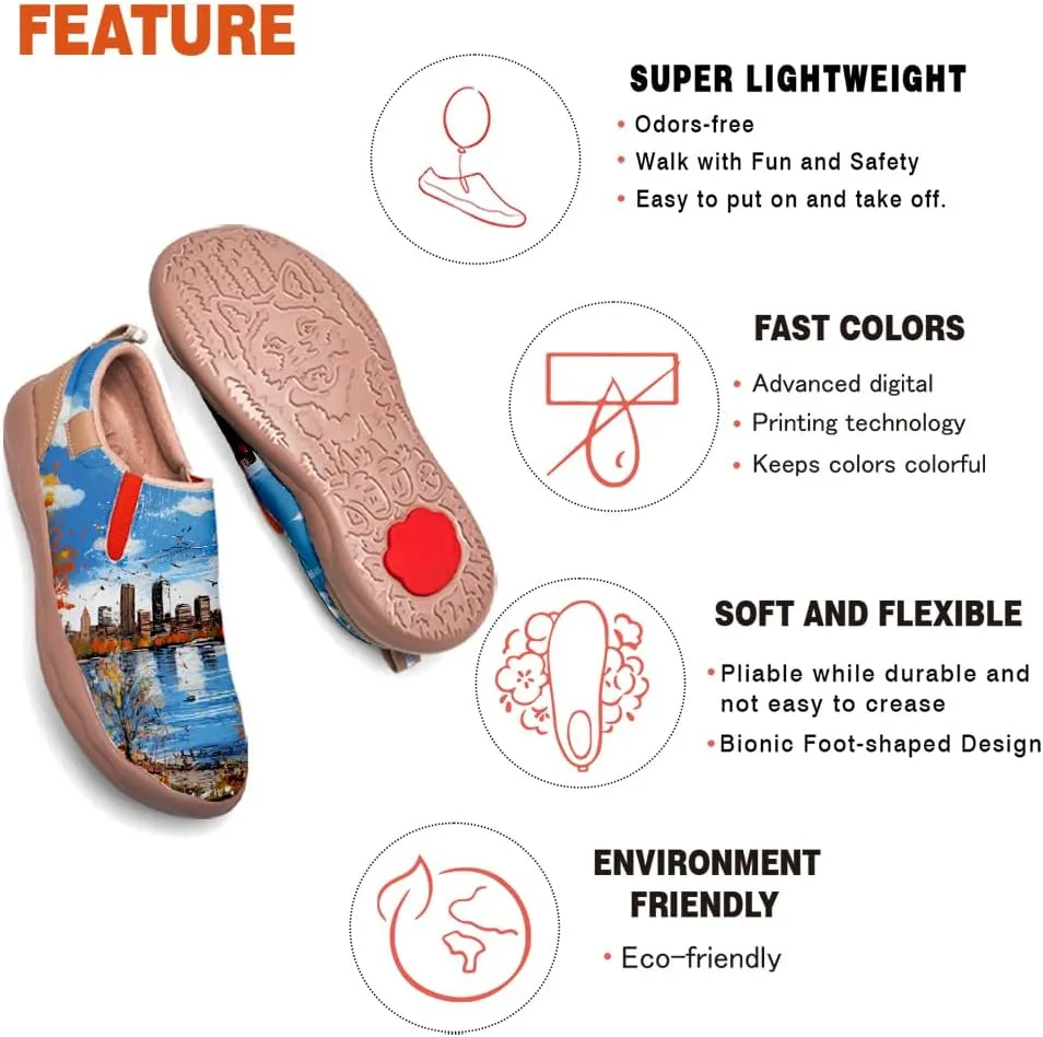 Women's Slip On Loafers Lightweight Cozy Casual Sneakers Art Painted Walking Travel Shoes