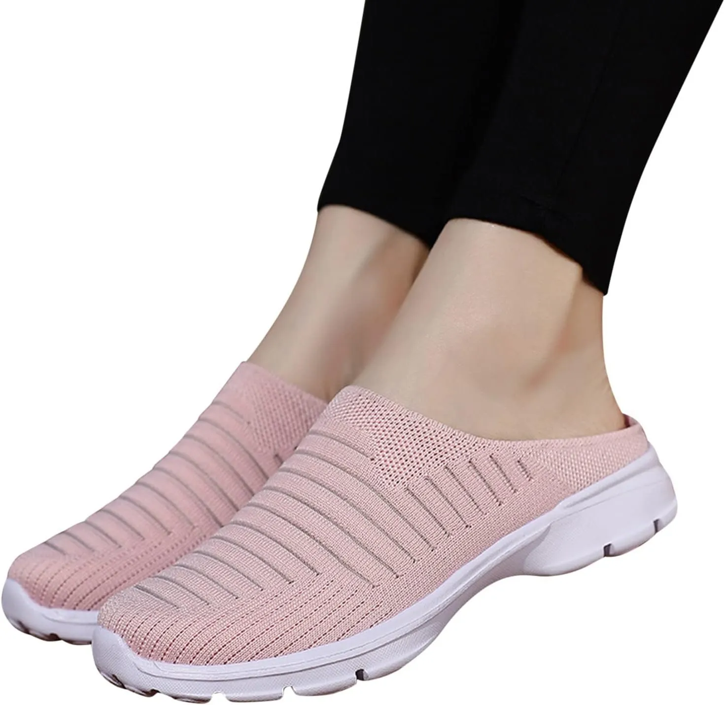 Women's Slip-on Mule Sneakers Lightweight Non Slip Work Shoes Women Winter Casual Slip On Shoes White Sneakers Platform Tennis Shoe Trainers Shoe