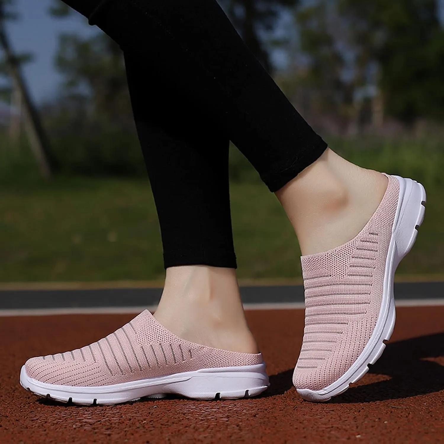 Women's Slip-on Mule Sneakers Lightweight Non Slip Work Shoes Women Winter Casual Slip On Shoes White Sneakers Platform Tennis Shoe Trainers Shoe