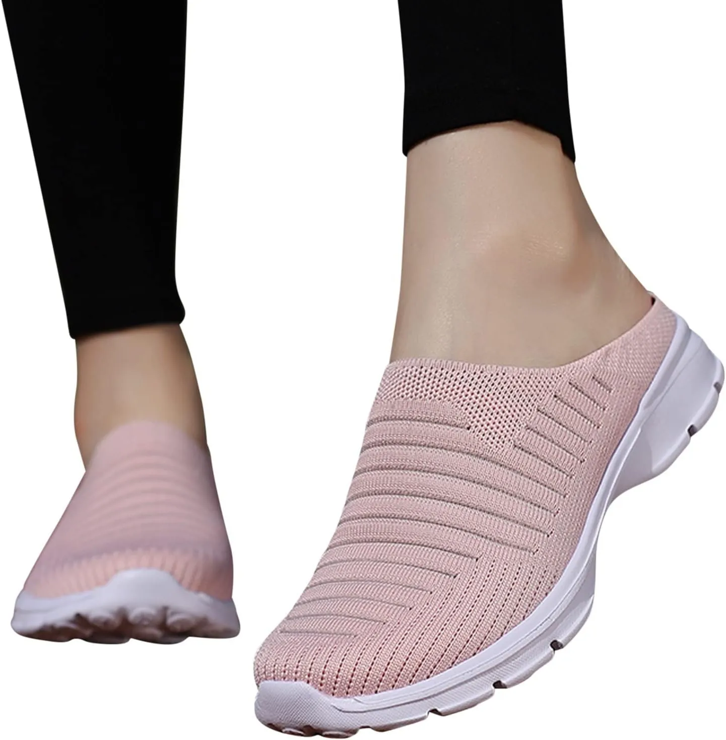 Women's Slip-on Mule Sneakers Lightweight Non Slip Work Shoes Women Winter Casual Slip On Shoes White Sneakers Platform Tennis Shoe Trainers Shoe