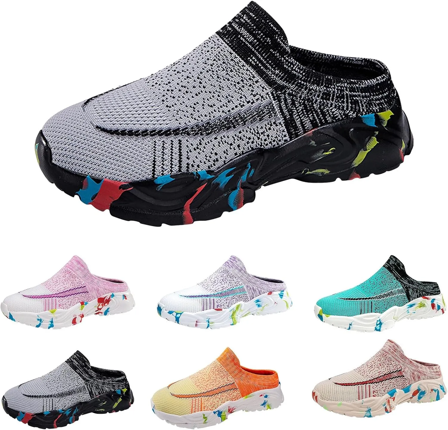 Women's Slip-On Orthopedic Arch Support Backless Mens Running Shoes Wide Men Casual Shoes Platform Sneakers Platform Tennis Shoe Loafers Dress Shoe