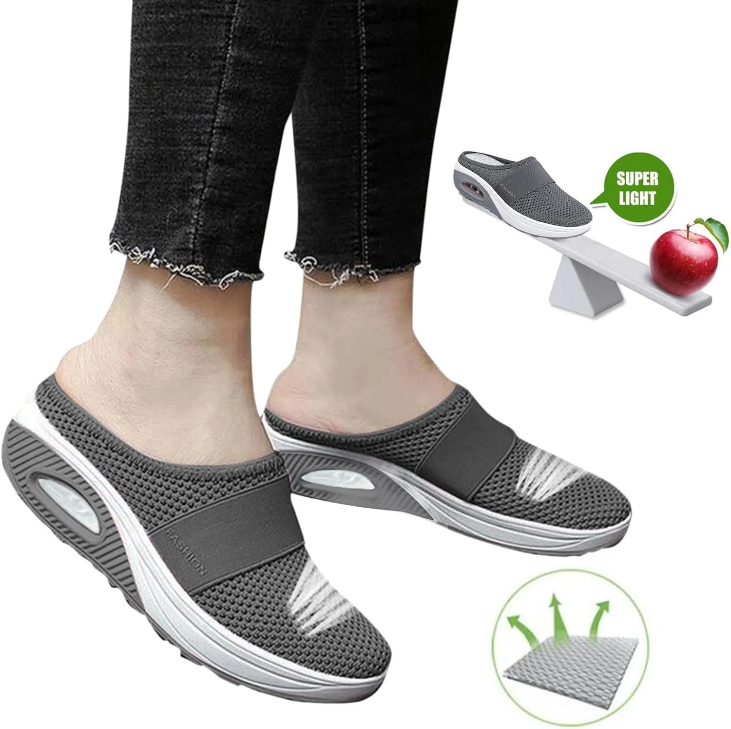 Women's Slip-On Orthopedic Arch Support Backless Running Shoes for Women Casual Women's Shoes Casual Walking Sneakers Waterproof Tennis Shoe Casual Loafers