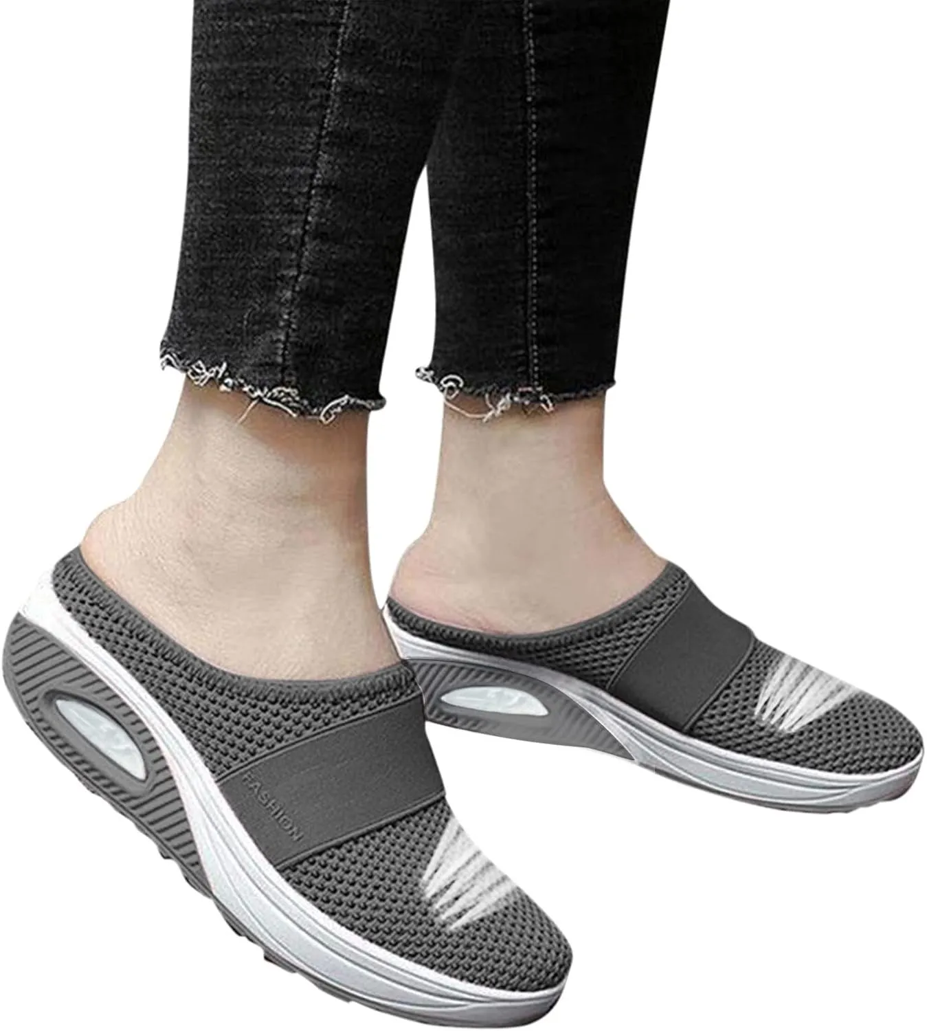 Women's Slip-On Orthopedic Arch Support Backless Running Shoes for Women Casual Women's Shoes Casual Walking Sneakers Waterproof Tennis Shoe Casual Loafers