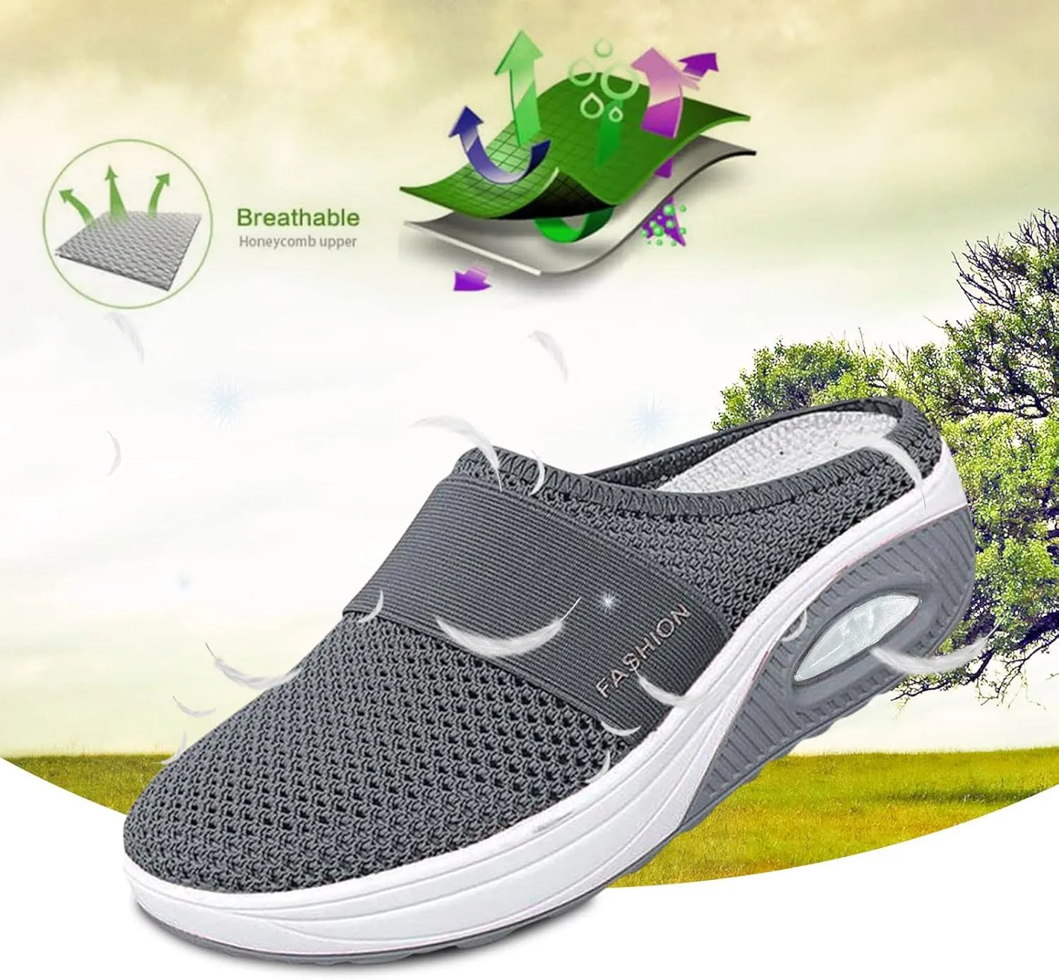 Women's Slip-On Orthopedic Arch Support Backless Running Shoes for Women Casual Women's Shoes Casual Walking Sneakers Waterproof Tennis Shoe Casual Loafers