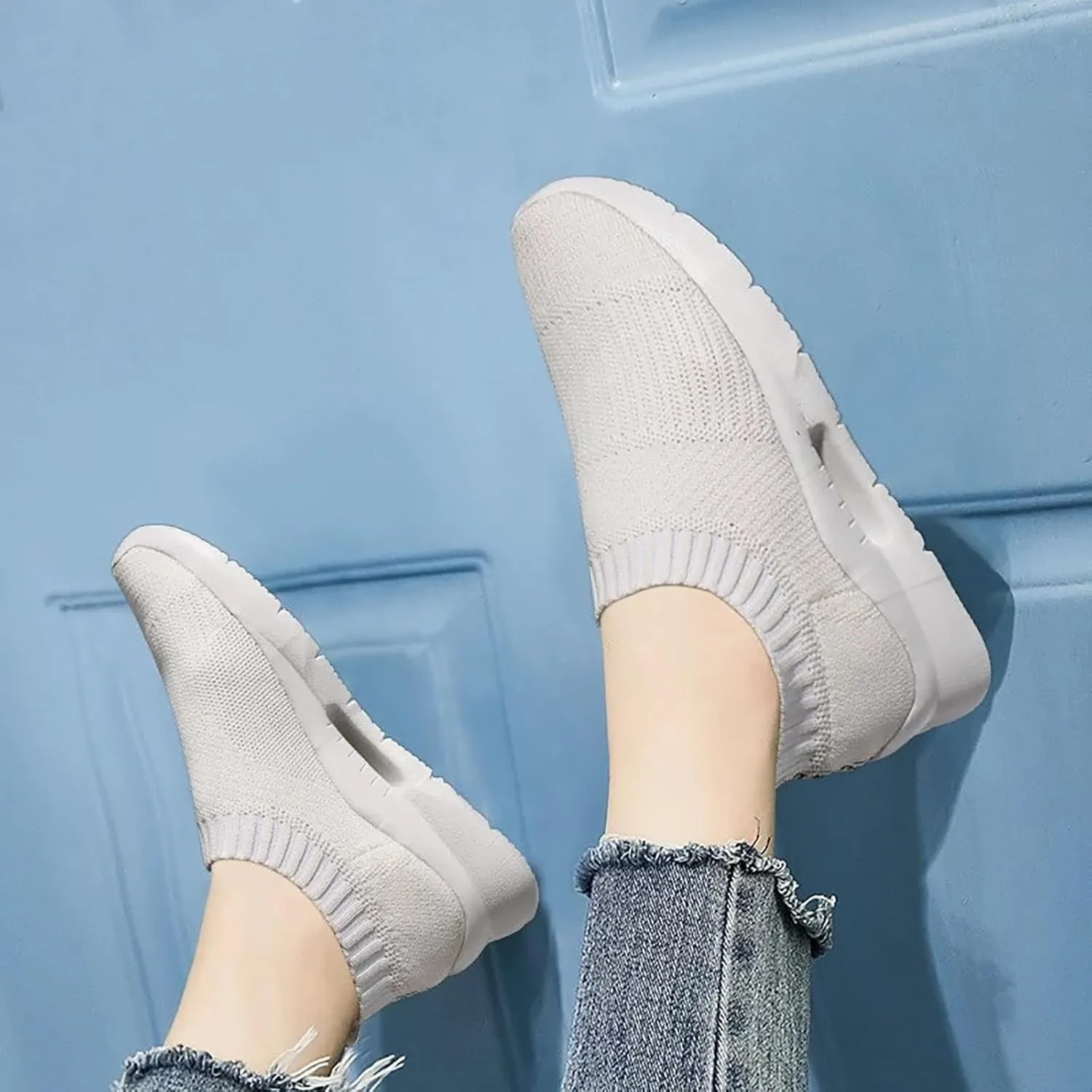 Women's Slip on Shoes Canvas Sneakers Loafers Non Slip Mens Casual Shoes Wide Width Brown Casual Shoes Walking Sneakers Waterproof Tennis Shoe White Loafers