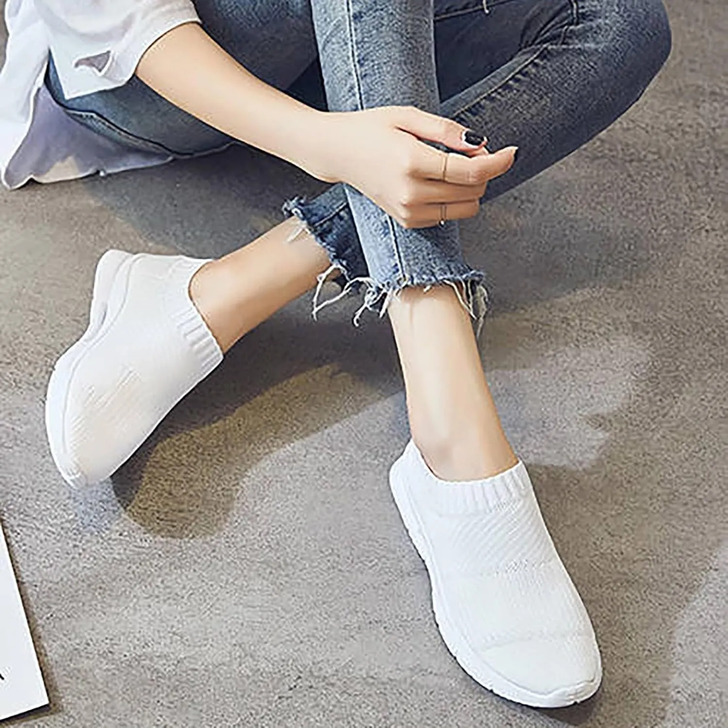 Women's Slip on Shoes Canvas Sneakers Loafers Non Slip Mens Casual Shoes Wide Width Brown Casual Shoes Walking Sneakers Waterproof Tennis Shoe White Loafers