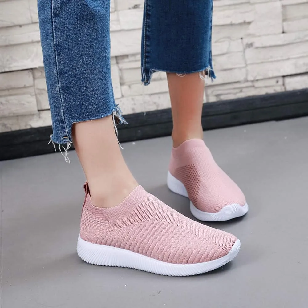 Women’s Slip-On Shoes Casual Lace-Free Walking Loafers Running Shoes for Men Comfortable White Casual Shoes Fashion Sneakers Red Tennis Shoe White Loafers