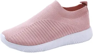 Women’s Slip-On Shoes Casual Lace-Free Walking Loafers Running Shoes for Men Comfortable White Casual Shoes Fashion Sneakers Red Tennis Shoe White Loafers