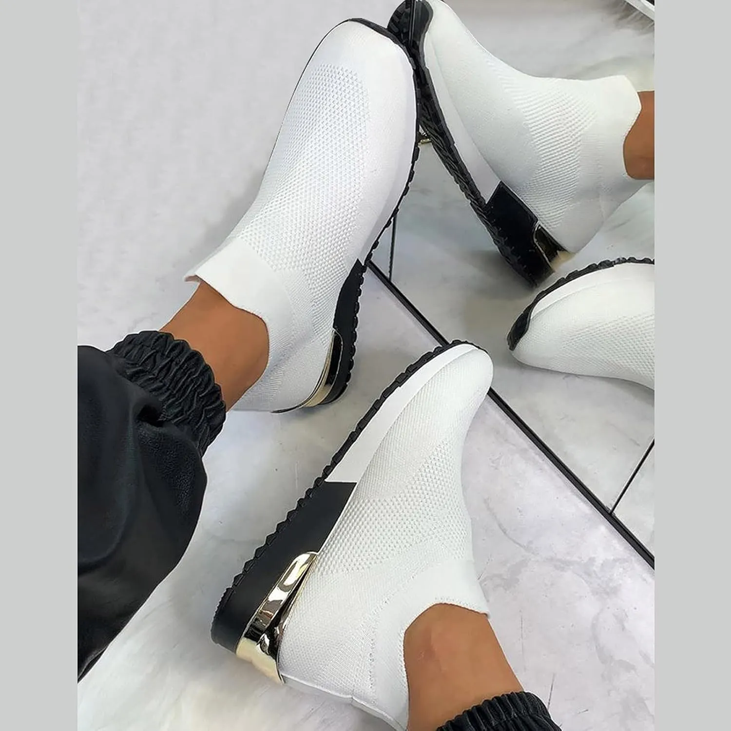 Women’s Slip-On Shoes Casual Lace-Free Walking Loafers Tennis Shoes Men Arch Support Women's Shoes Casual Men's Fashion Sneakers Tennis Shoe Casual Loafers