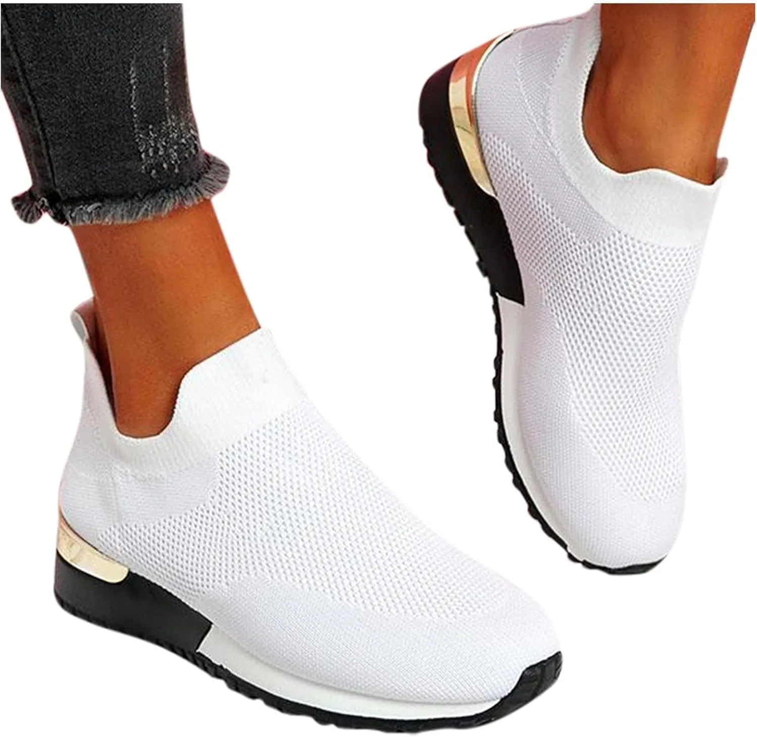 Women’s Slip-On Shoes Casual Lace-Free Walking Loafers Tennis Shoes Men Arch Support Women's Shoes Casual Men's Fashion Sneakers Tennis Shoe Casual Loafers