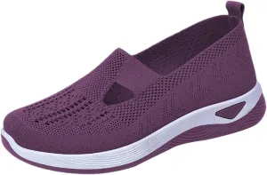 Women's Slip on Sneakers Shoes Woven Orthopedic Non Slip Work Shoes Women Arch Support Business Casual Shoes Dress Sneakers Waterproof Tennis Shoe Loafers Shoe