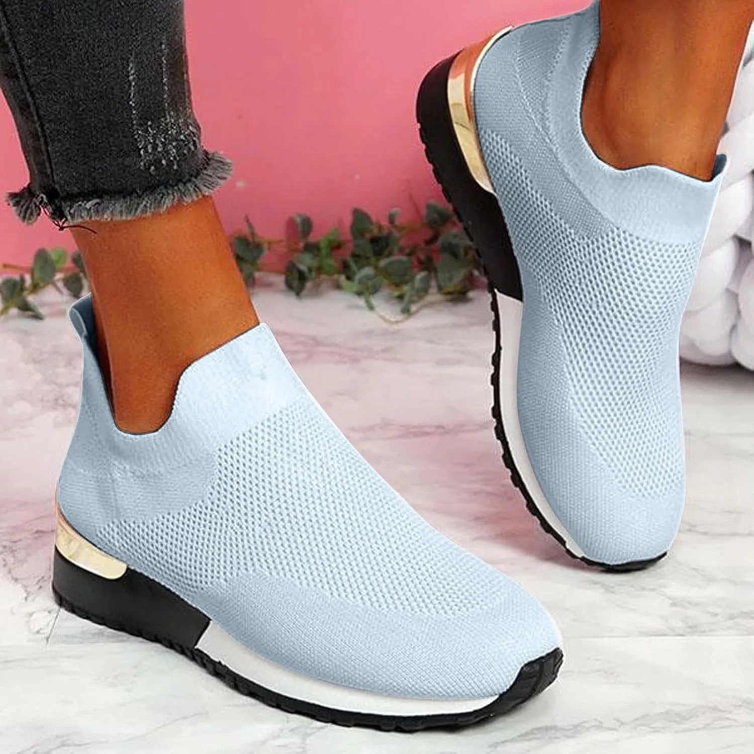 Womens Slip On Walking Shoes Non Slip Running Shoes Mens Running Shoes Walking Men's Casual Dress Shoes Walking Sneakers Slip On Tennis Shoe Casual Loafers